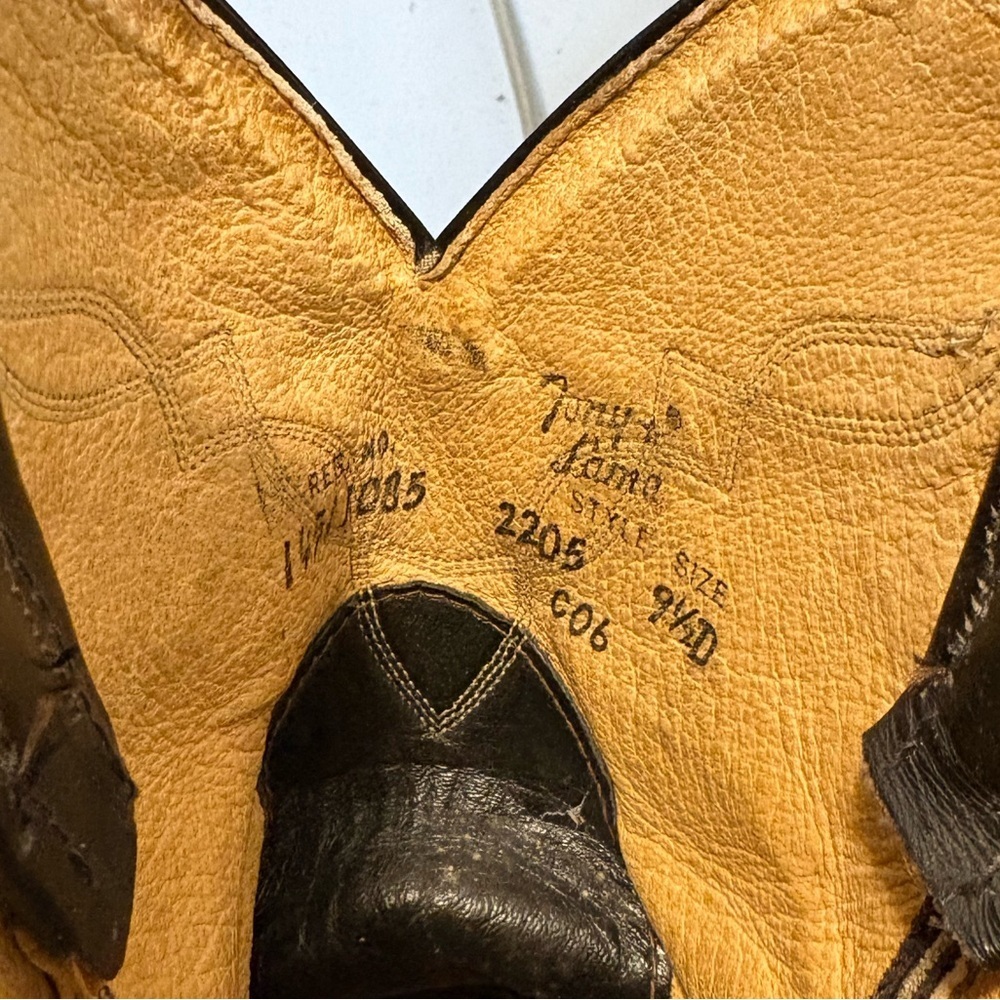 Tony Lama Black Bullhide 2205 Western Boots - Picture 7 of 14